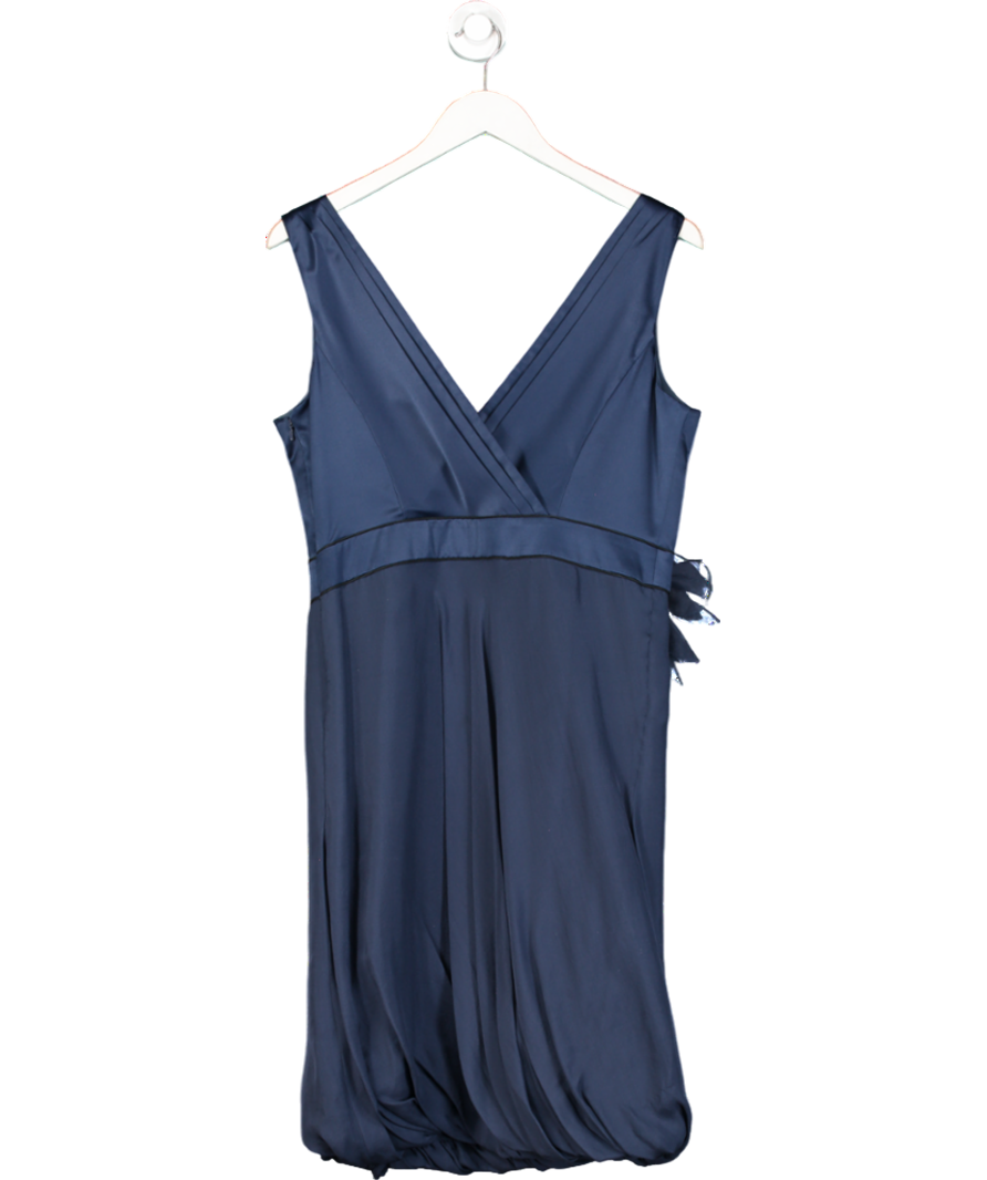 Coast Navy Blue Bubble Hem Mini Dress With Corsage UK 14