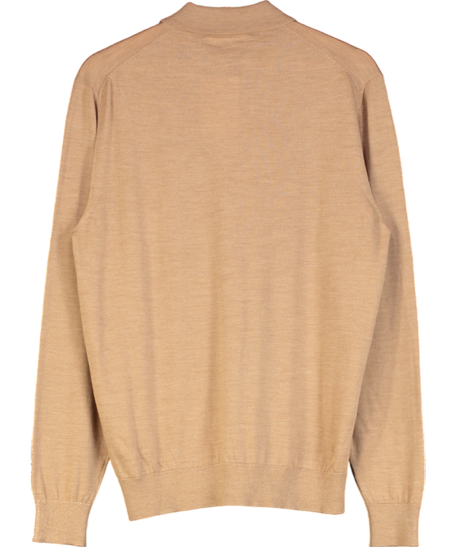 Mr Porter Brown Merino Wool Polo Shirt UK M