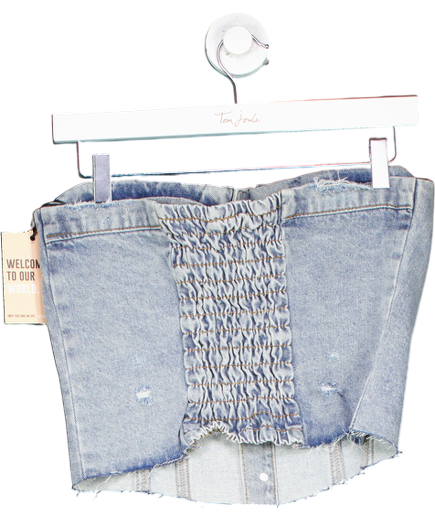 Mars the Label Blue Button Up Denim Corset UK M