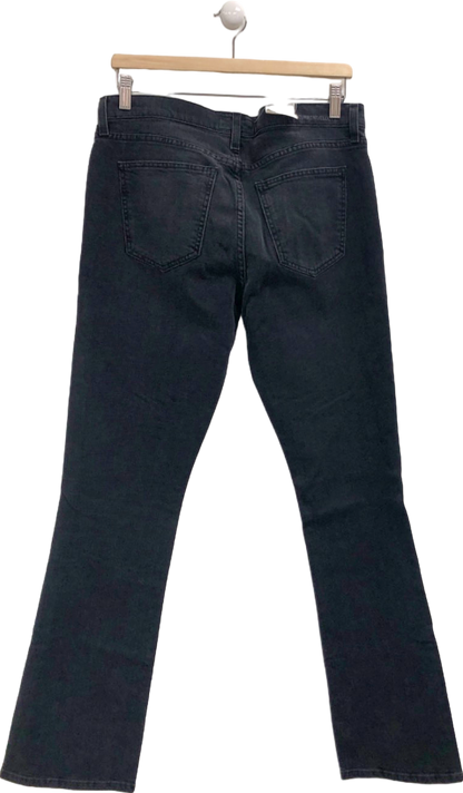 CURRENT/ELLIOT Black Nightshade Straight Jeans UK 12