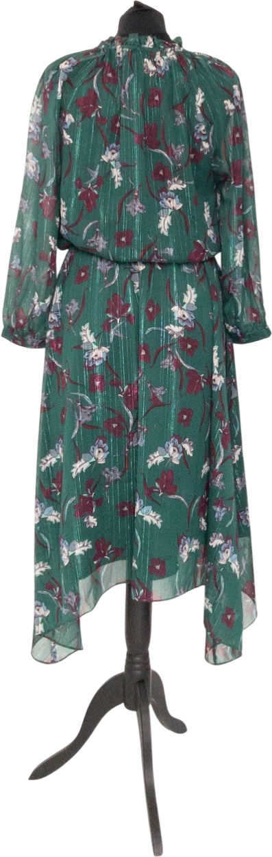 HUSH Green Phoenix Lurex Stripe Dress UK 10