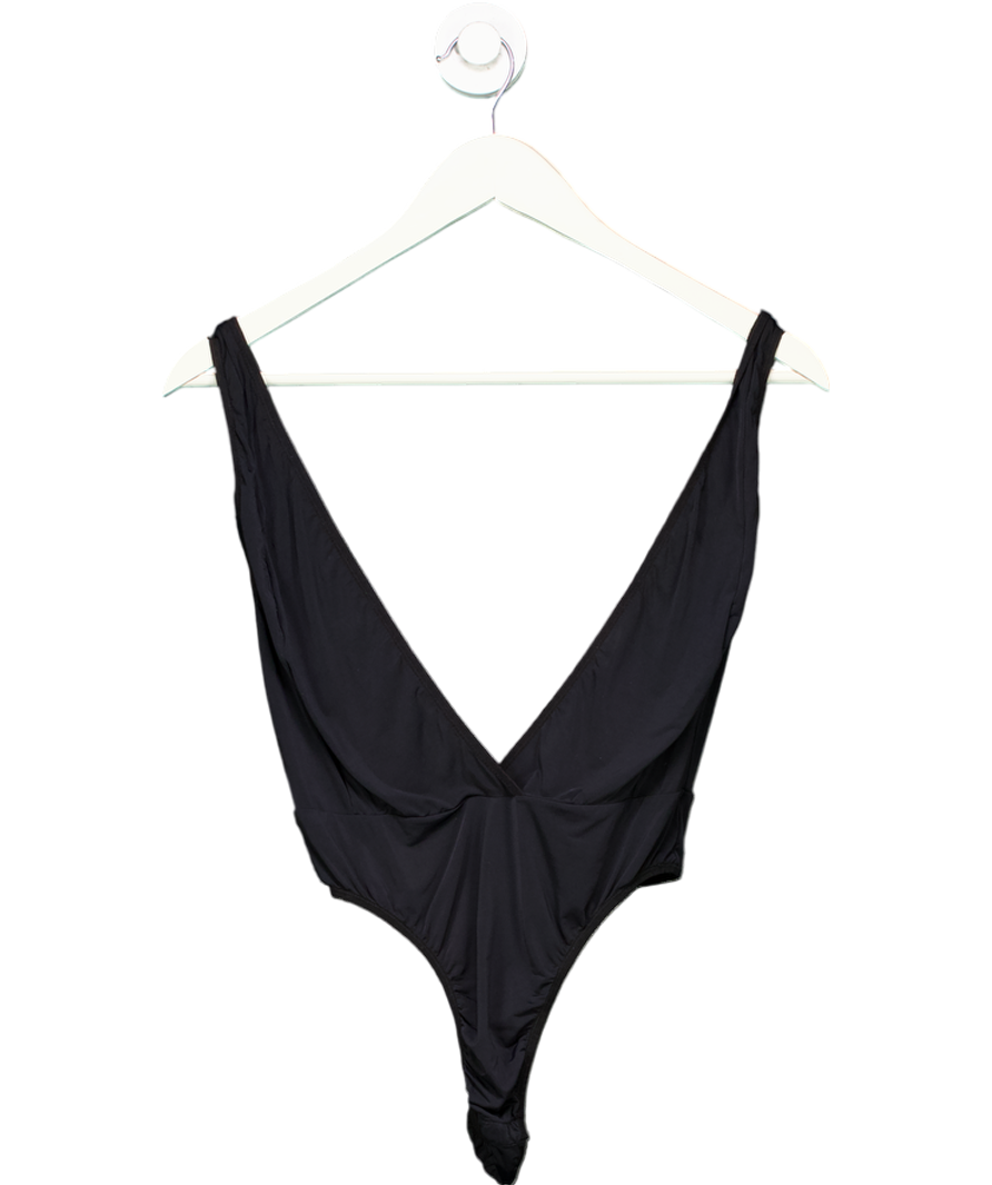 Cristina Leonor Black Deep V Bodysuit UK S