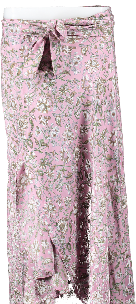 Hannah Artwear Pink Floral Wrap Skirt UK 8