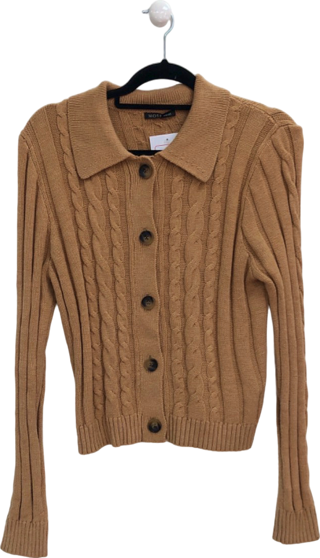 MOTF Camel Cable Knit Cardigan UK M