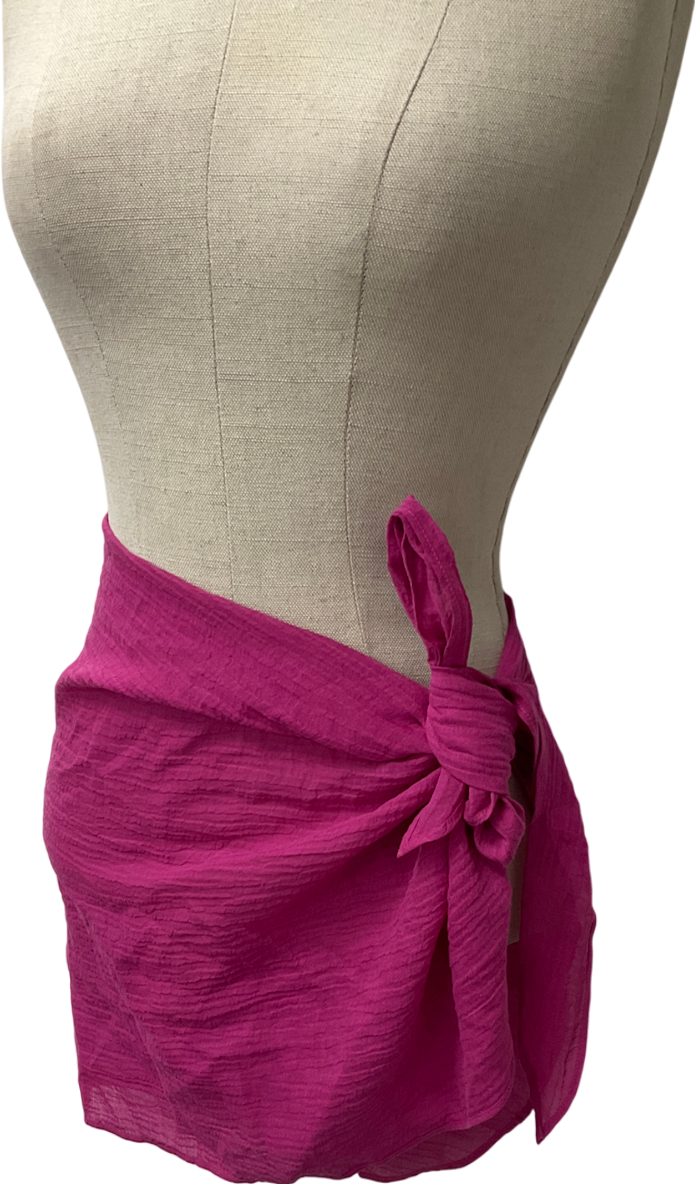 Monday Swimwear Pink South Beach Semi-sheer Linen Sarong UK L