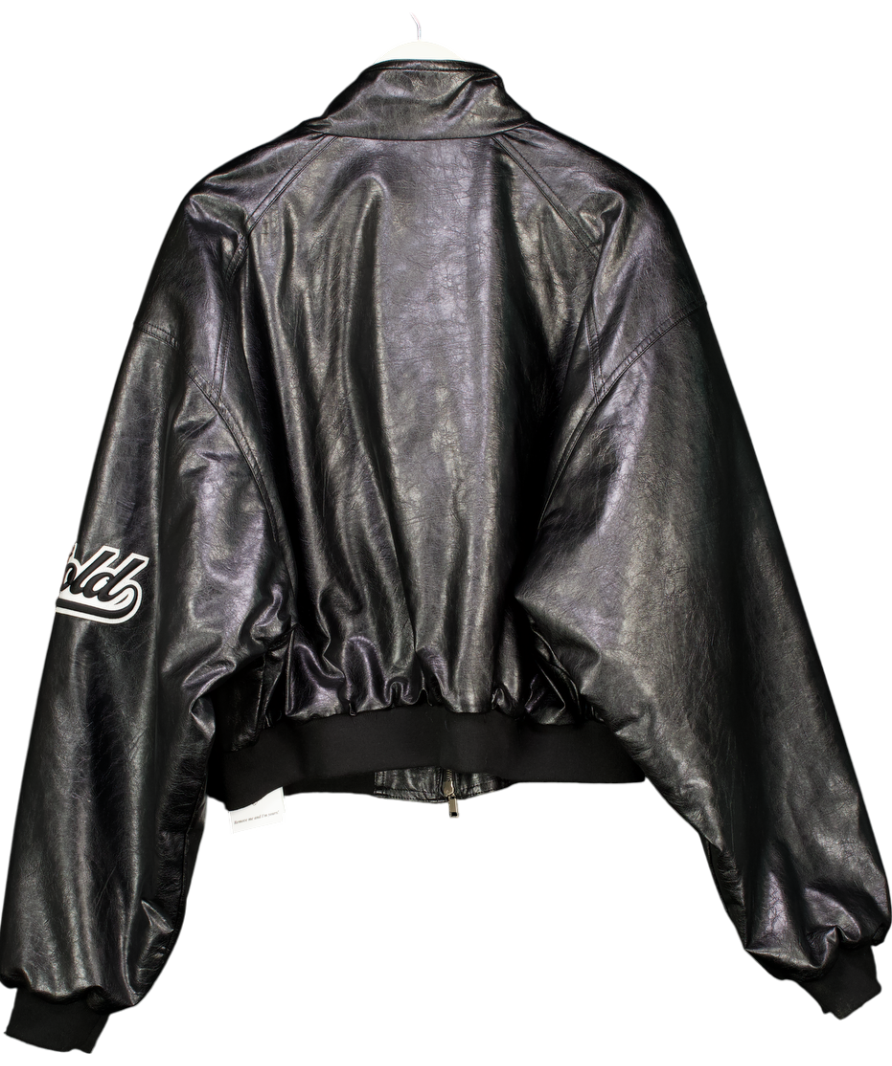 ESC Studios Black Notold Leather Bomber Jacket One Size