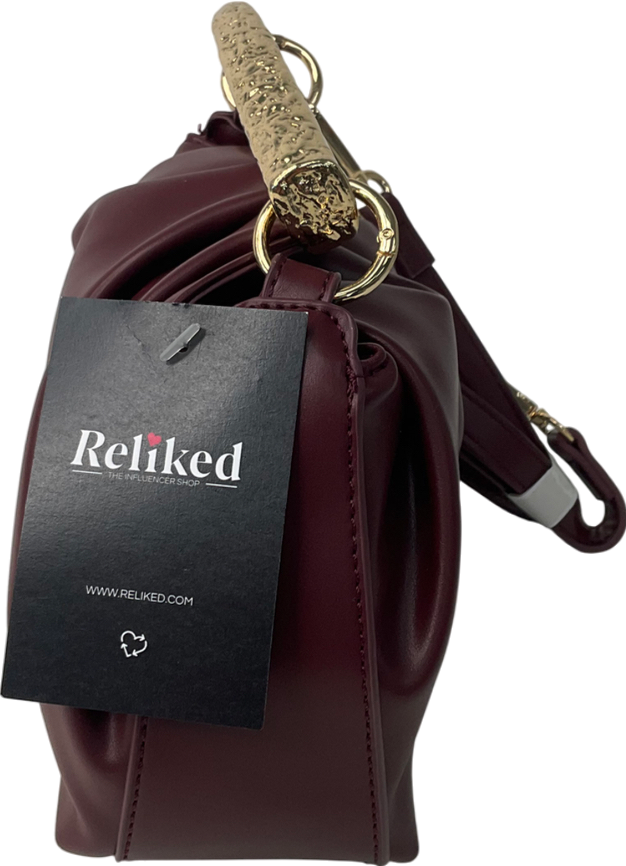 ASOS Red Hammered Top Handle Grab Bag In Burgundy One Size