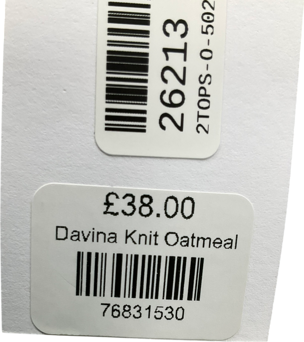 No. 1 George Street Beige Davina Knit In Oatmeal UK M