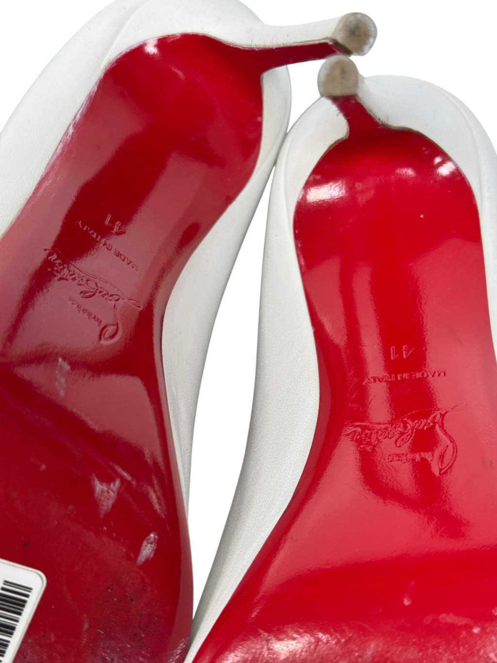 Christian Louboutin White Kate 100 Mm Pumps - Lamb Nappa Leather Shoes - Bianco UK 8 EU 41 👠