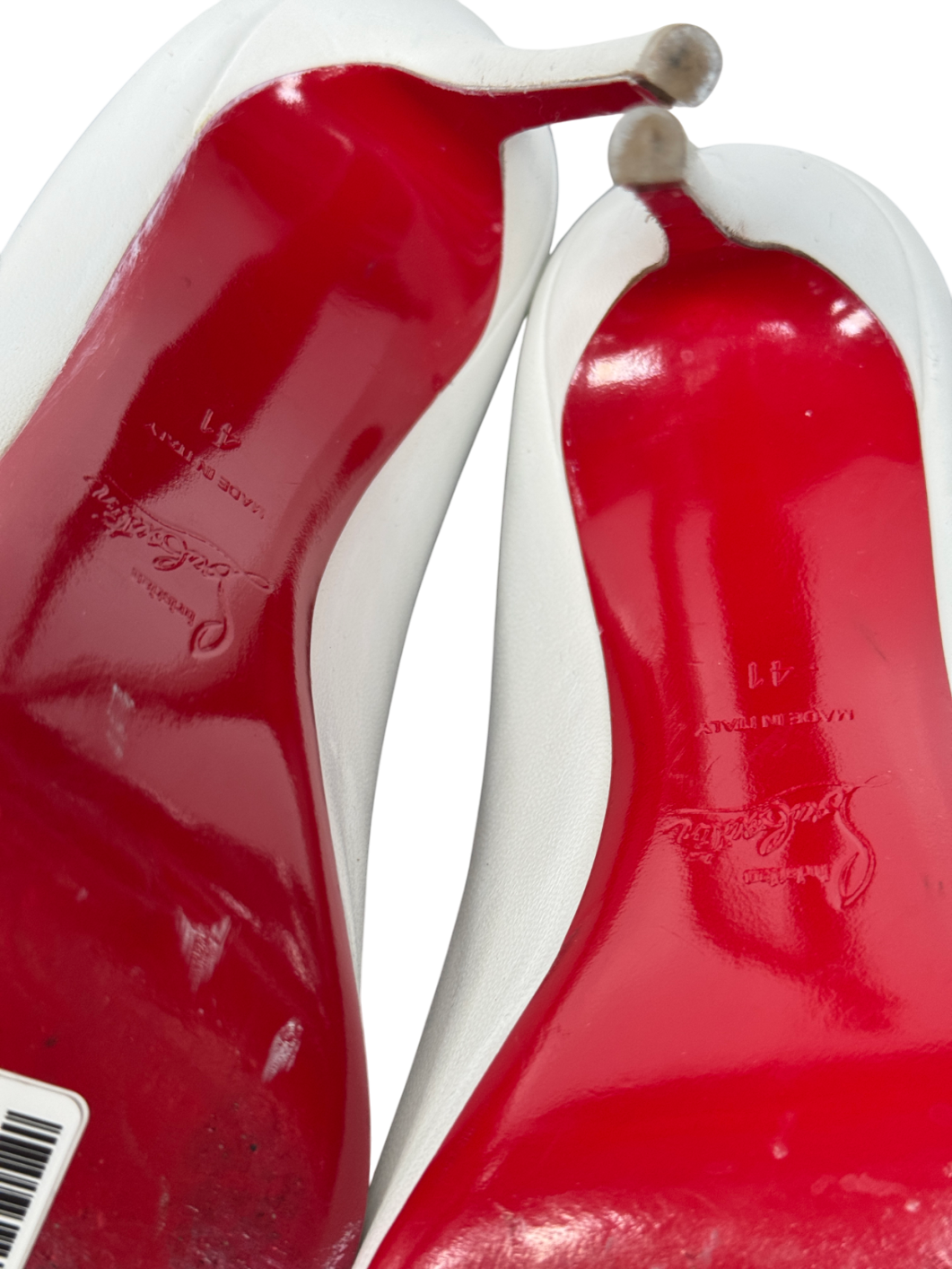 Christian Louboutin White Kate 100 Mm Pumps - Lamb Nappa Leather Shoes - Bianco UK 8 EU 41 👠