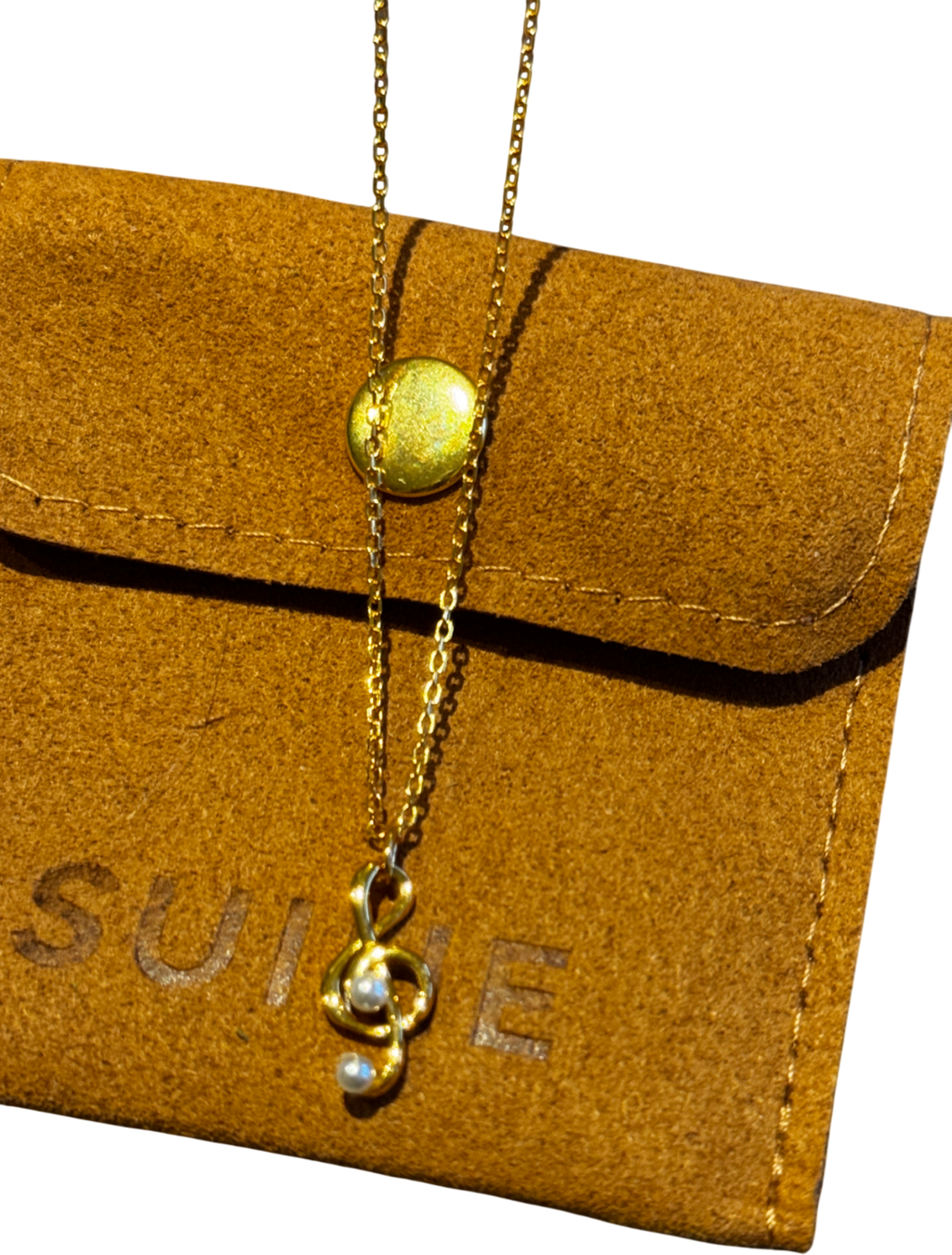 SUIHE 18k Yellow Gold Vermeil Over Sterling Silver Aria Music Note Necklace