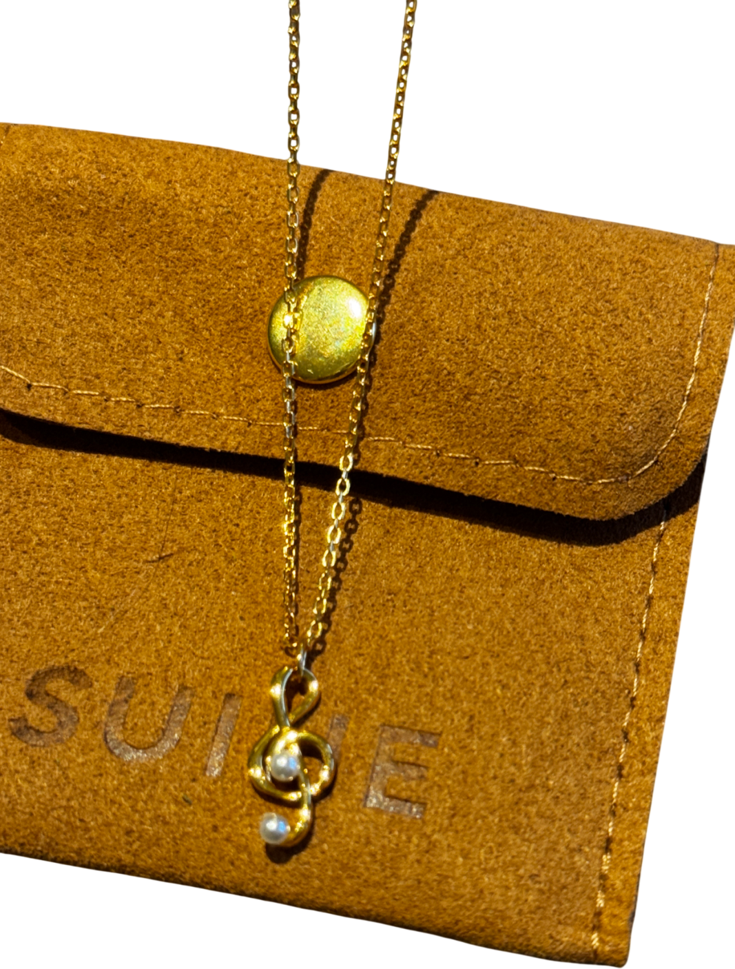 SUIHE 18k Yellow Gold Vermeil Over Sterling Silver Aria Music Note Necklace