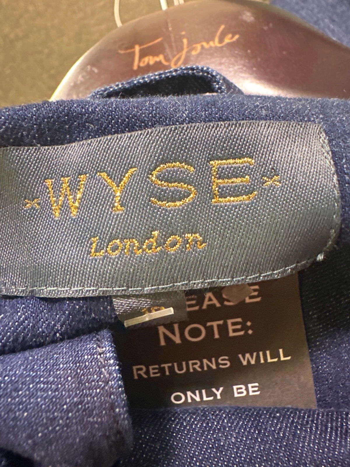 WYSE LONDON Denim Embroidered Scalloped hem Dress UK 8