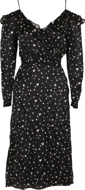 Essentiel Antwerp Black /cream Cold Shoulder Wrap Midi Dress UK 8