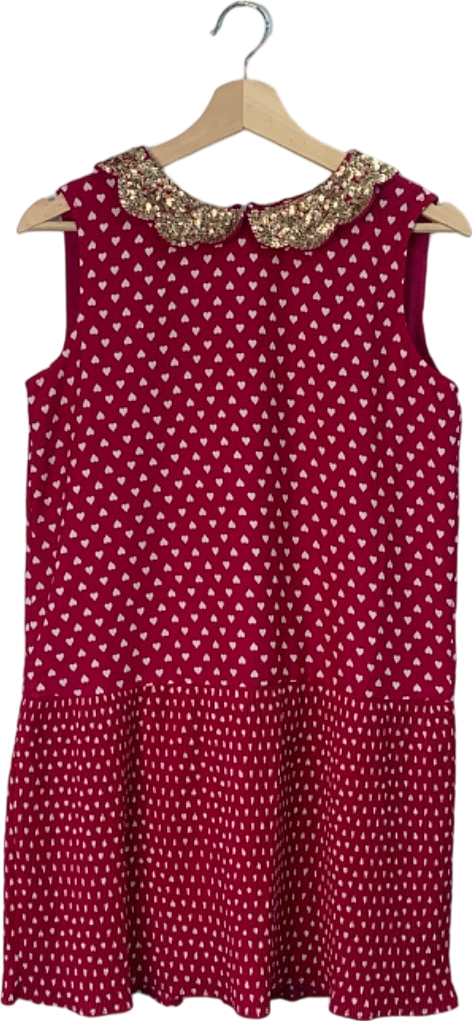 Boden Red Sequin Collar Dress 15-16 Years