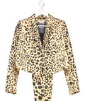 GIvenchy Beige Cropped Leopard Print Blazer with tails Eu 42 UK 14
