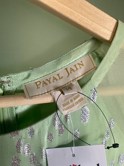 Payal Jain Mint Green Sequin Embellished Maxi Dress Size 14