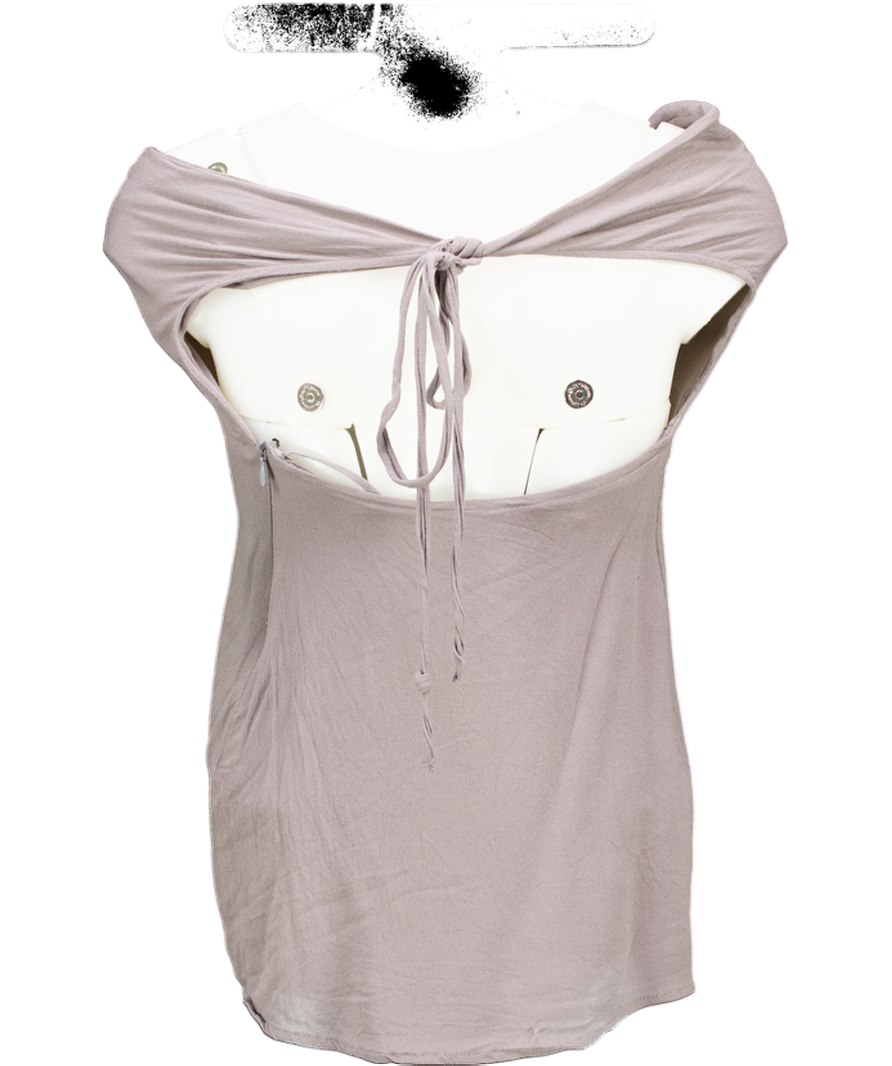 Indah Grey Halter Neck Drape Strappy Top UK XS