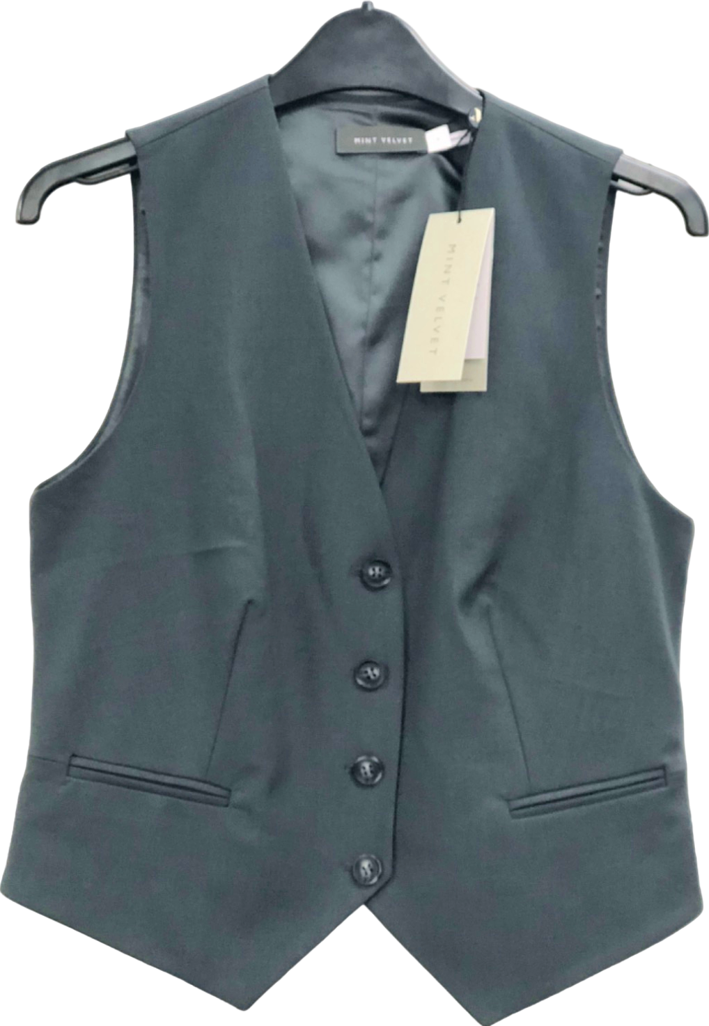 Mint Velvet Grey Sleeveless Waistcoat UK 8
