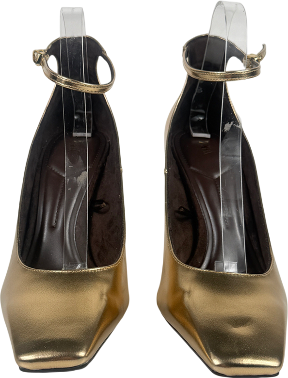 ZARA Gold Effect High-heel Shoes UK 7 EU 40