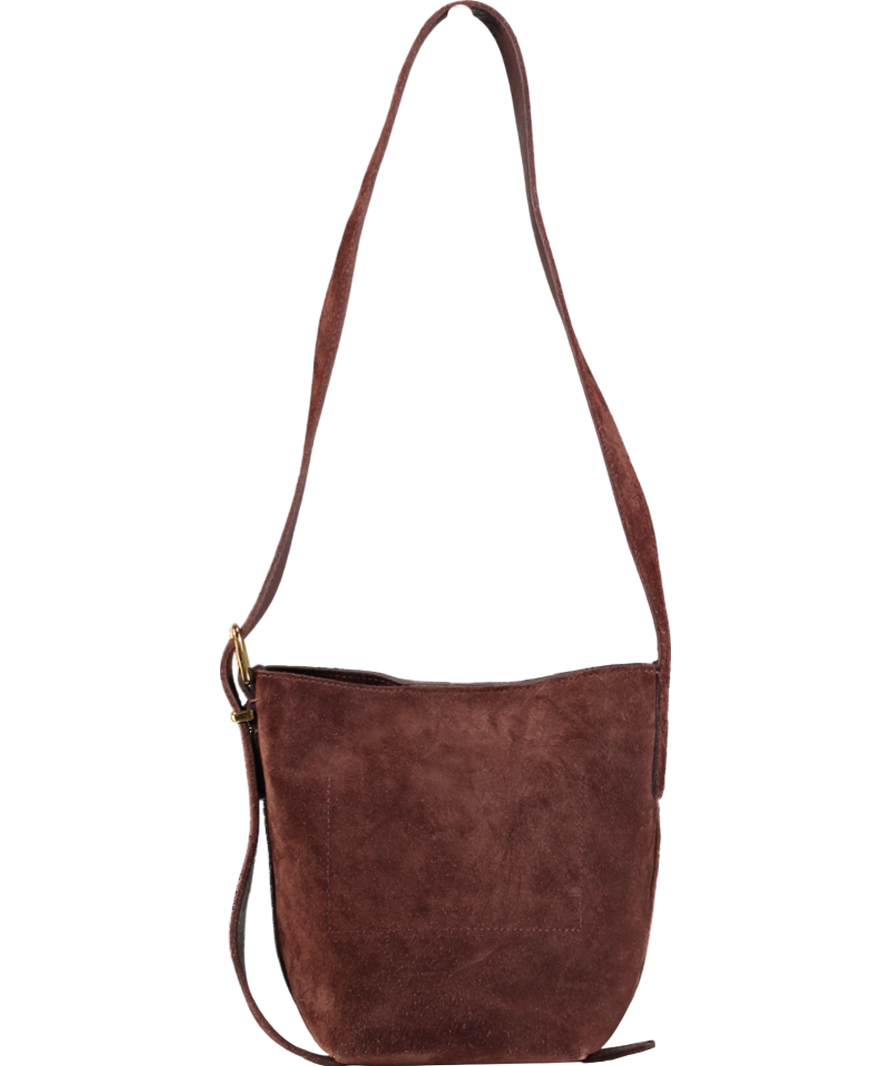 Madewell Brown The Essential Bucket Tote In Suede One Size