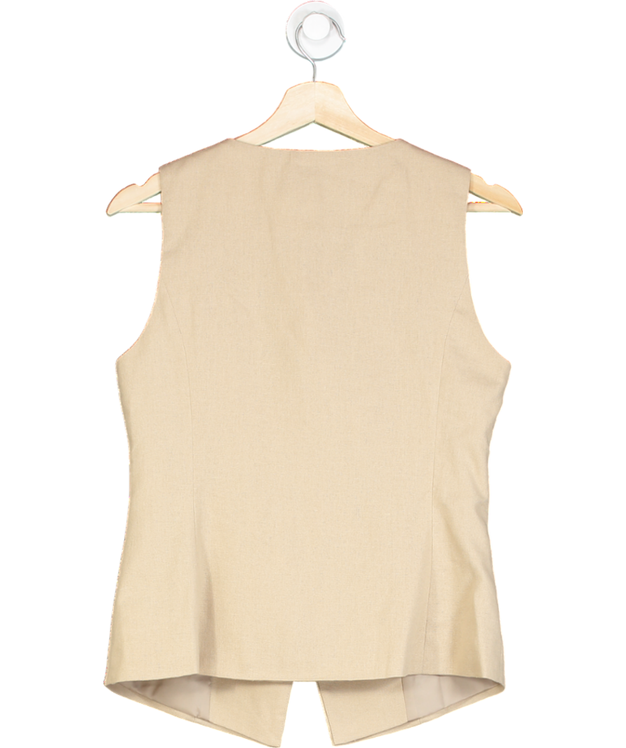 dorothy perkins Beige Petite Tailored Linen Waistcoat UK 8