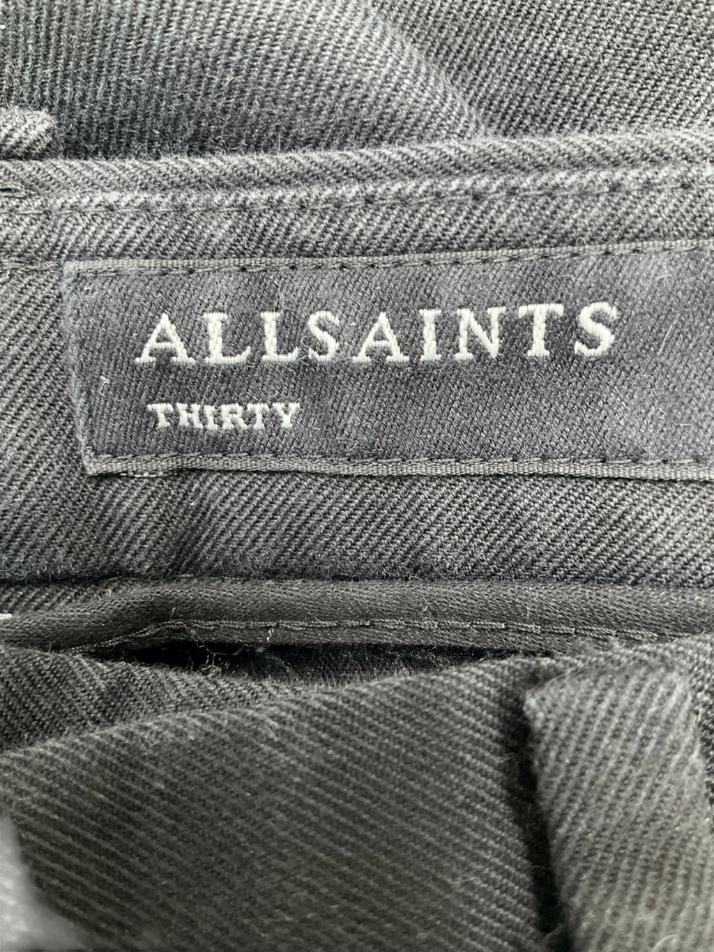 All Saints Black Miro Cropped Wide Leg Trousers W30