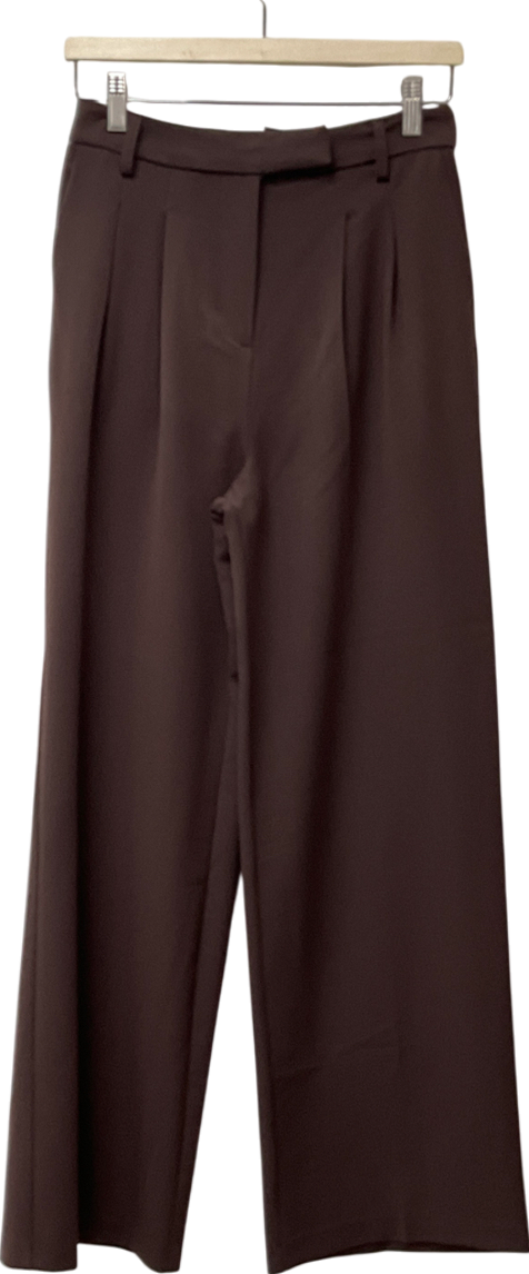 New Look Dark Brown Wide Leg Trousers UK 8