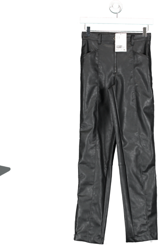 H&M Black Biker Trousers UK 8
