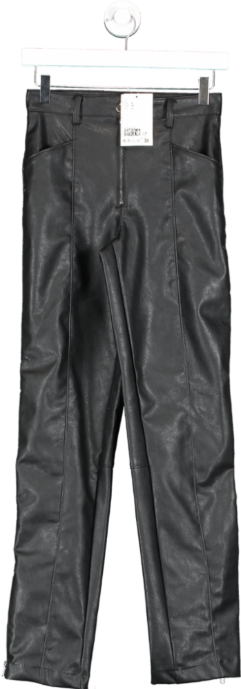 H&M Black Biker Trousers UK 8