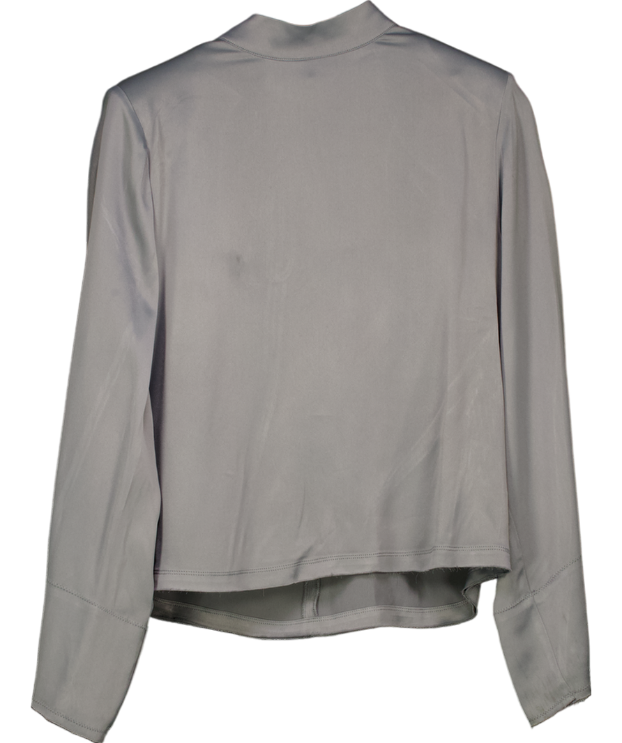 Dagmar Grey Shiny Long Sleeve Top UK 8