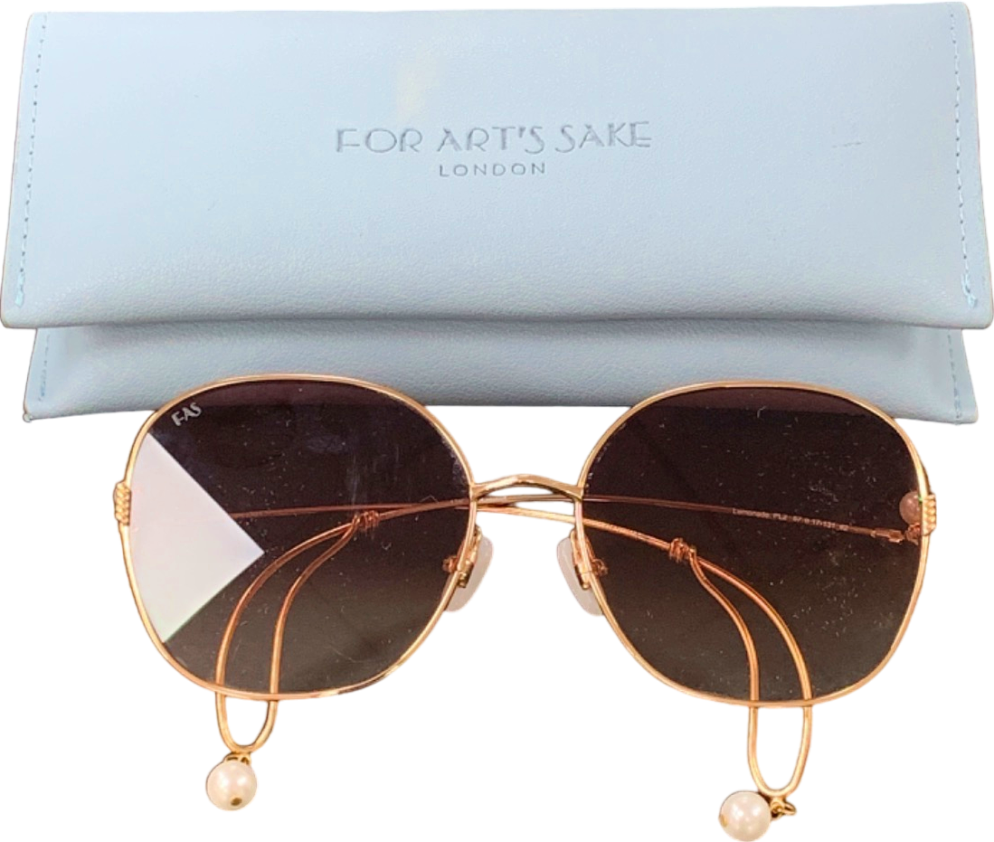 For Art's Sake Gold Pearl drop Sunglasses