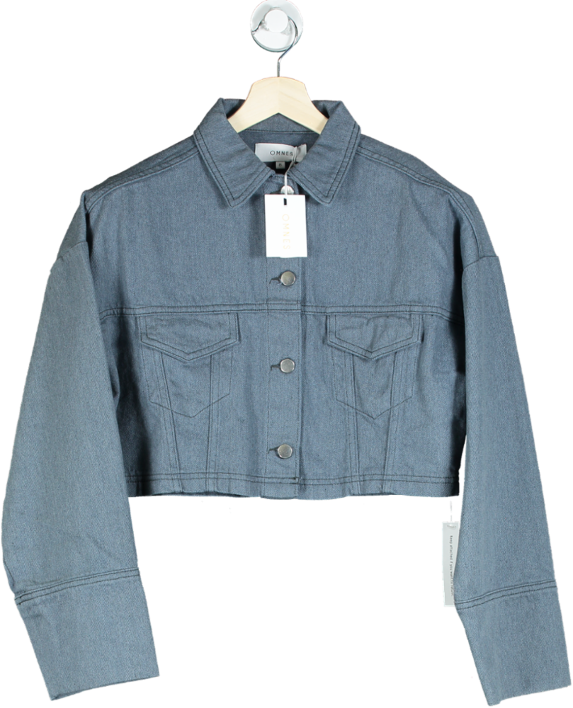 Omnes Blue Cropped Denim Jacket UK 8