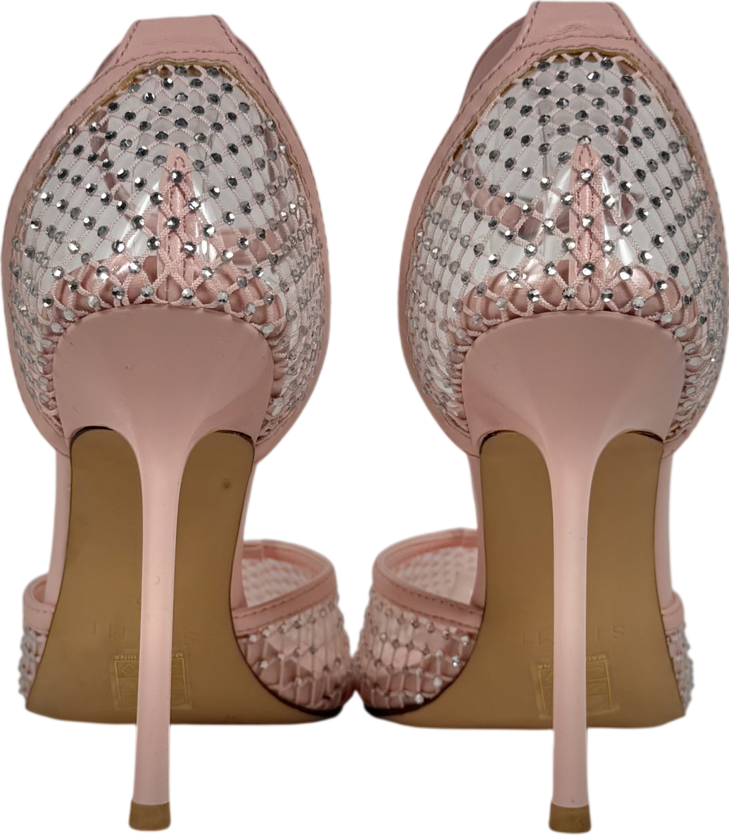 Simmi London Pink Manni Oink Mesh Diamanté Heels UK 5 EU 38 👠
