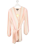 Retrofete Pink Gabrielle Sequin Robe Wrap Mini Dress UK S