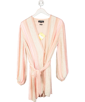 Retrofete Pink Gabrielle Sequin Robe Wrap Mini Dress UK S