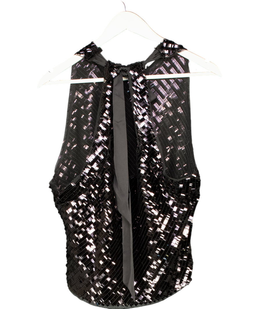 Free People Disco Fever Cami In Black Sequins UK 20