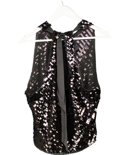 Free People Disco Fever Cami In Black Sequins UK 20