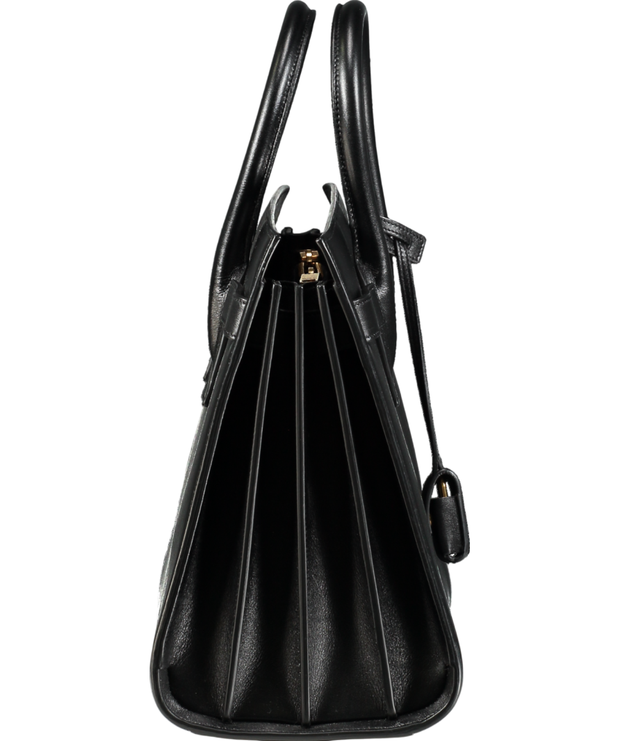 Saint Laurent Black Sac De Jour Leather Tote Bag