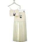 4th & Reckless Lucian Cream Side Split Pleated Maxi Skirt UK 8