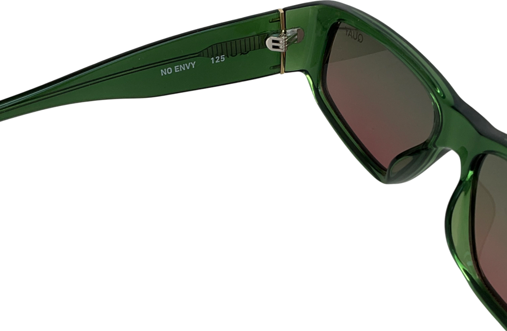QUAY Deep Green Frame / Brown Lens Sunglasses in case