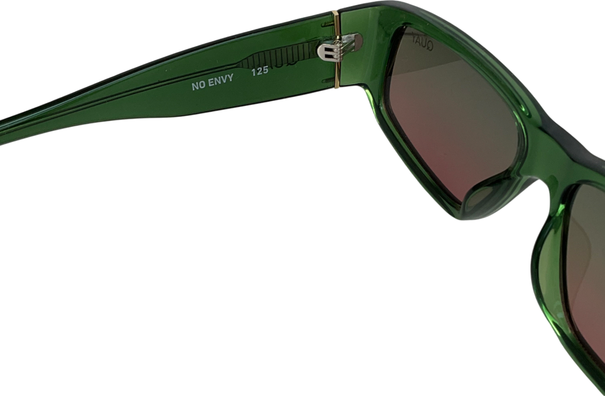 QUAY Deep Green Frame / Brown Lens Sunglasses in case