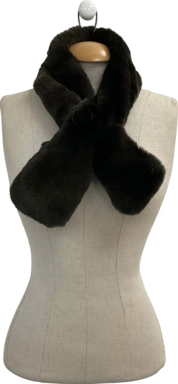 n.peal Brown Luxury Deep Pile Rex Fur Neck Warmer