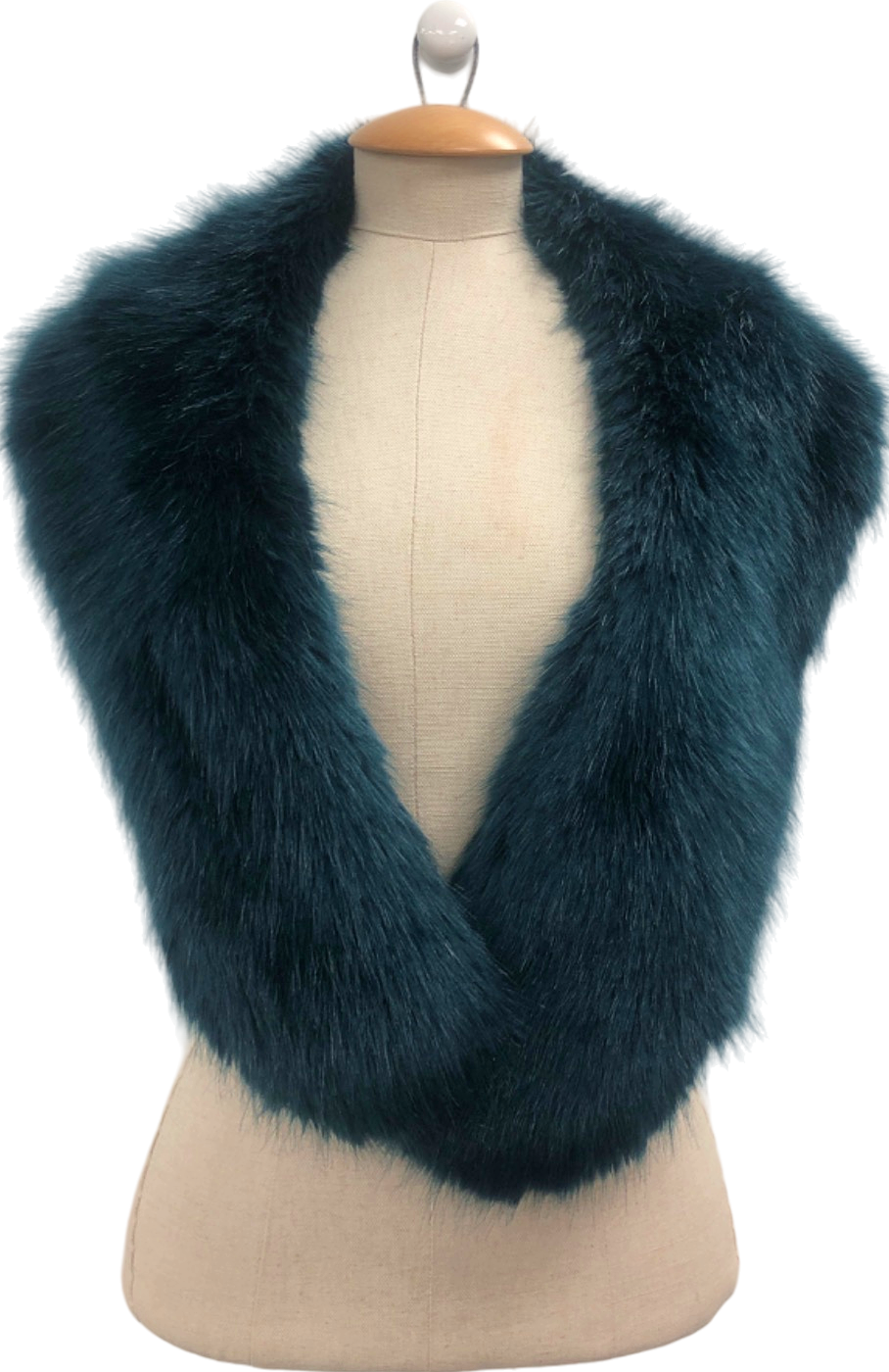 Jigsaw Teal Faux Fur Shrug One Size
