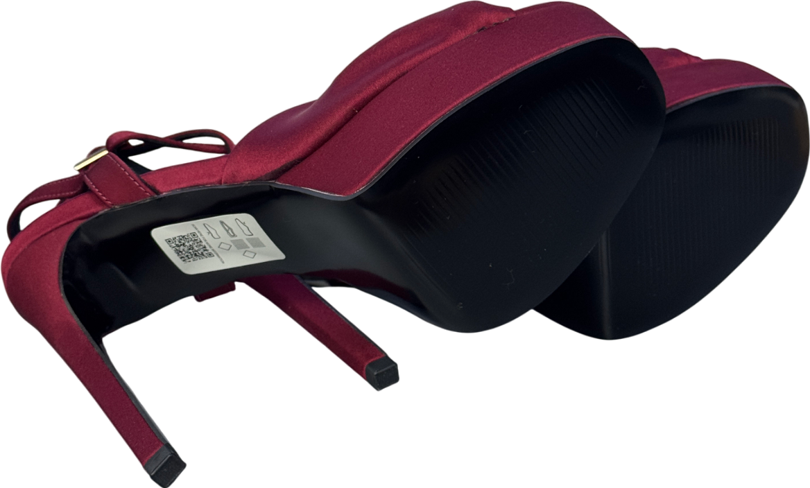 ASOS Design Nova Knot Platform High Heel Sandal In Burgundy Red UK 5 EU 38 👠