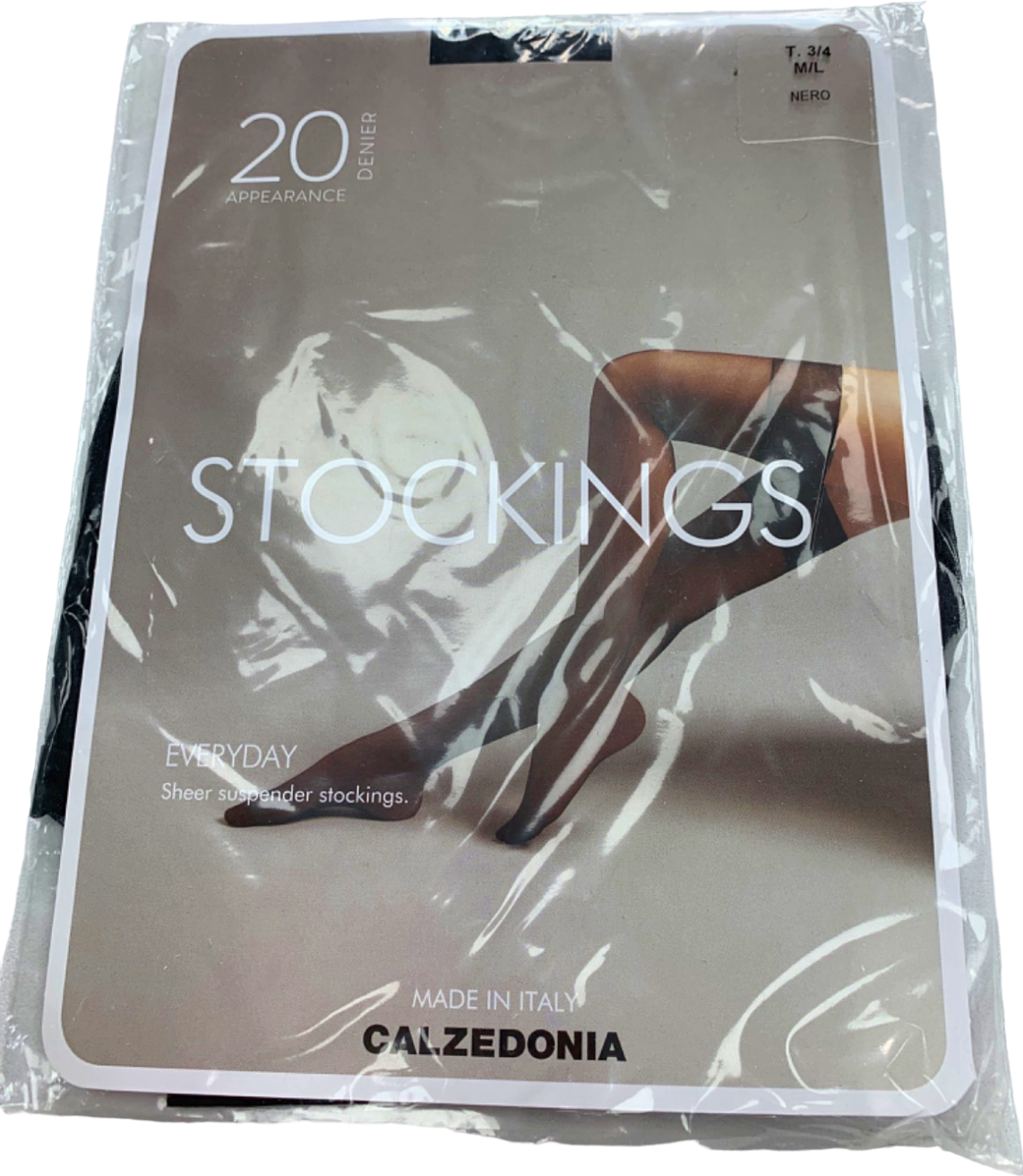 Calzedonia Nero Sheer Spider Stockings T. 3/4 M/L