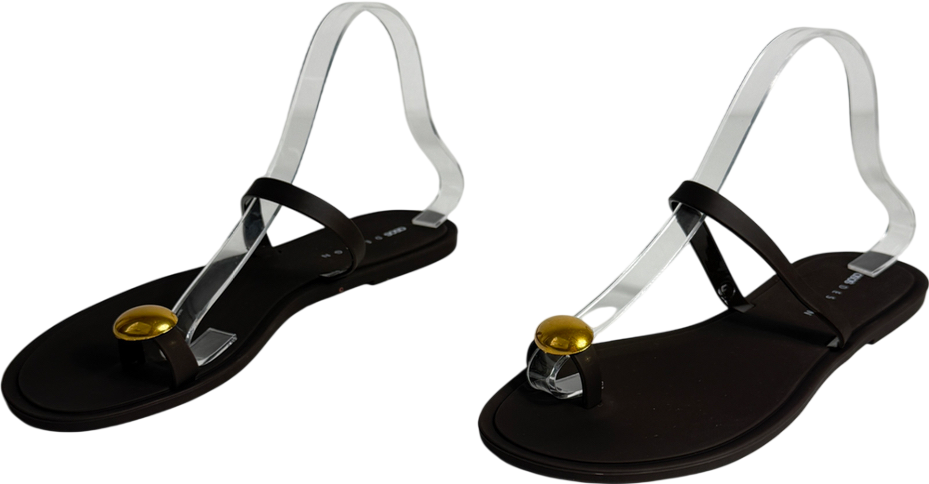 ASOS Brown Fritzi Jelly Sandal With Nugget Detail In Chocolate UK 6 EU 39