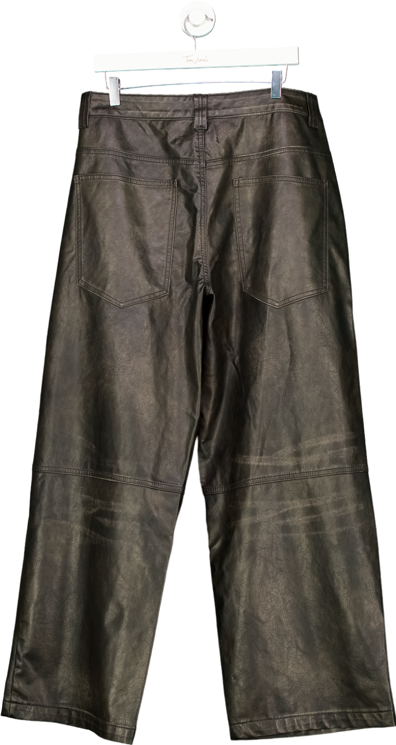 Jaded London Black Faux Leather Jeans W32