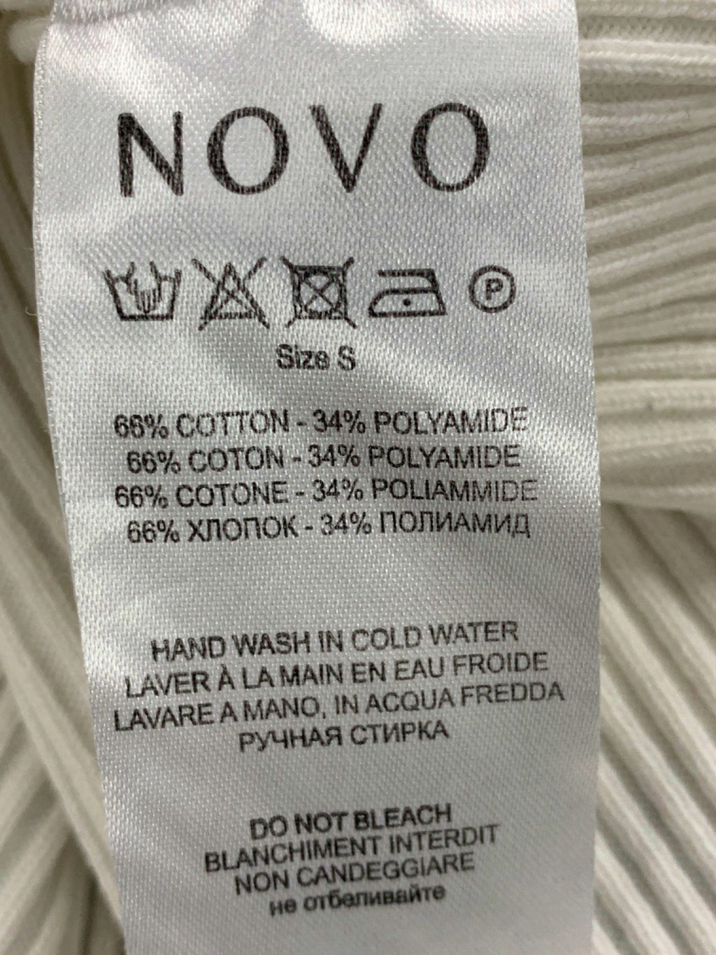 Novo White Ribbed Tank Top UK S