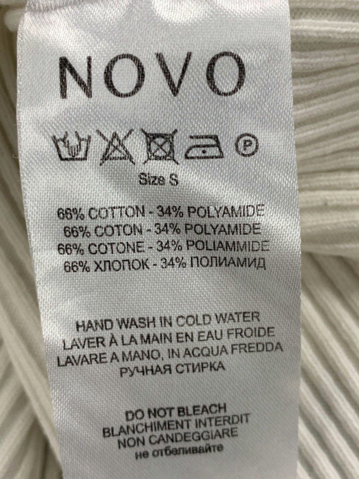 Novo White Ribbed Tank Top UK S